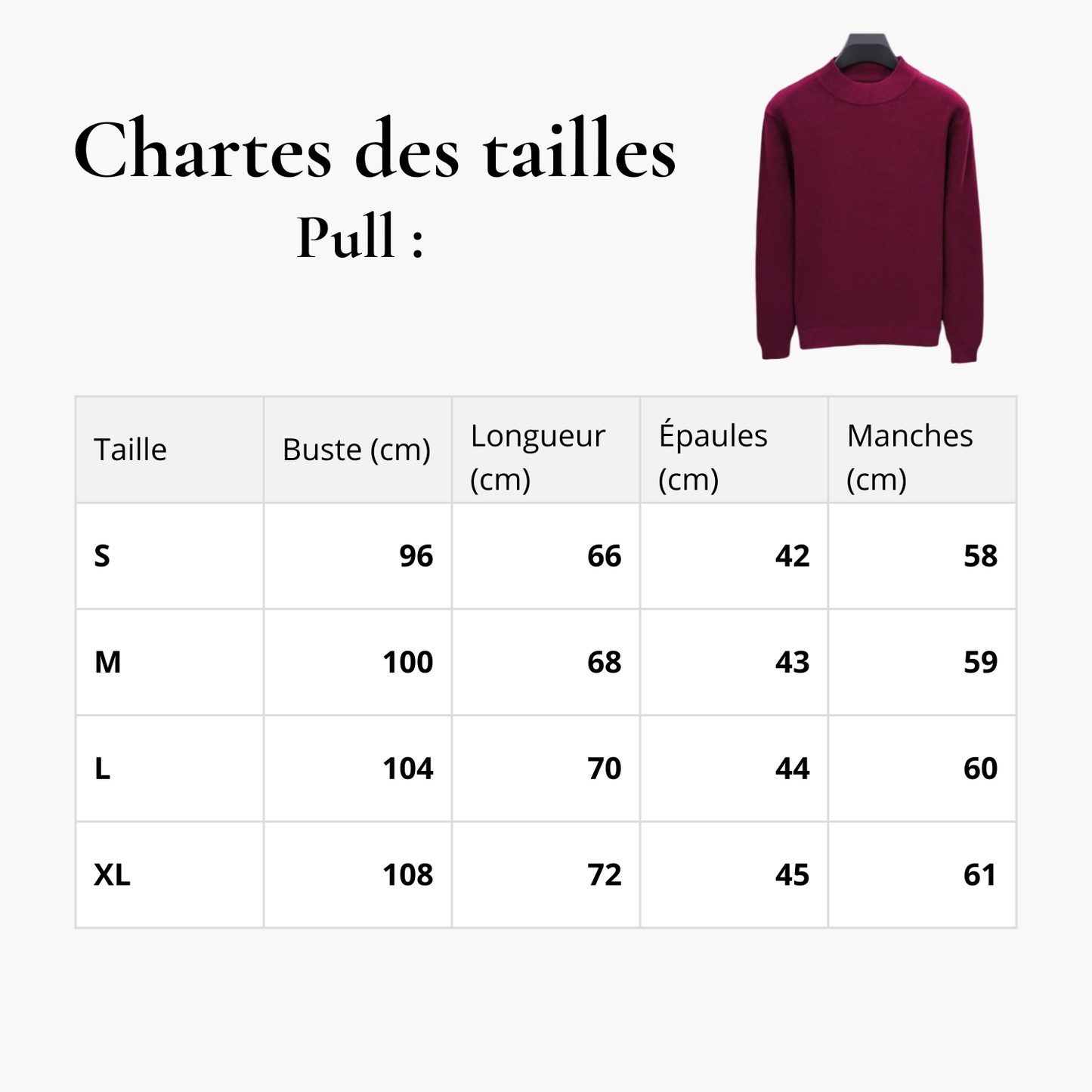 Pull : Sang bordeaux