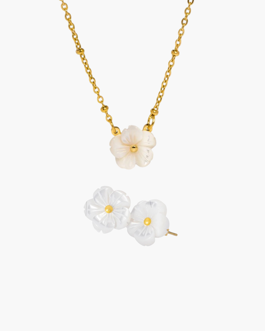 Ensemble Collier et boucles d'oreilles florale